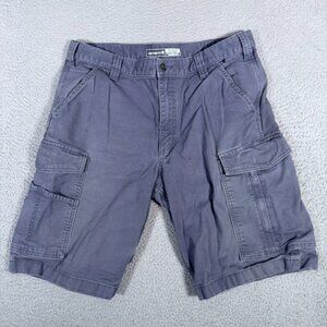 Carhartt Shorts Mens 36 (Fits 35) Blue Gray Cargo Relaxed Rugged Flex Workwear